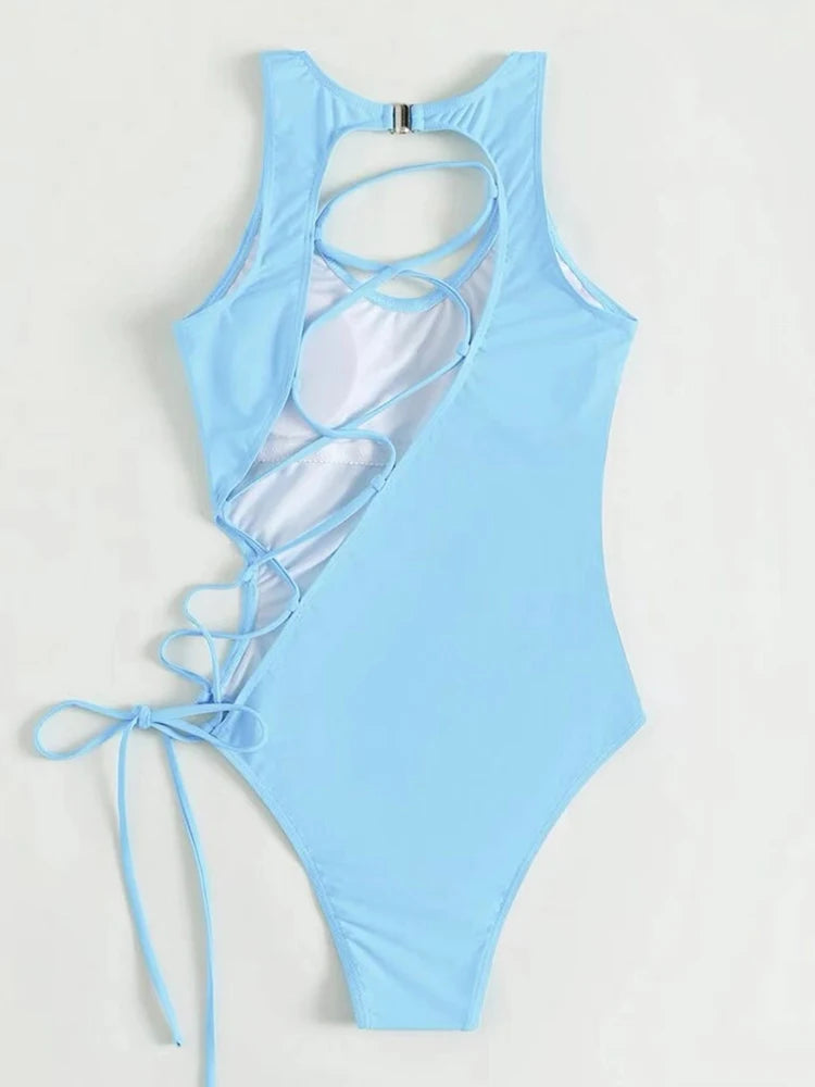 Sexy Bandage One-Piece Beachwear for Women