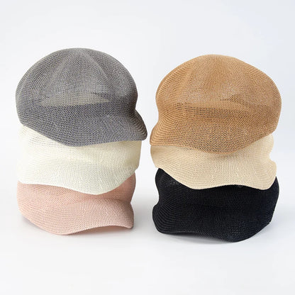 Retro Octagonal Beret Summer Sun Hat