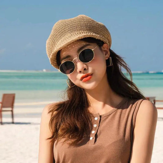 Retro Octagonal Beret Summer Sun Hat