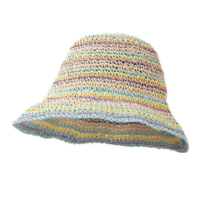 Striped Summer Hat with Sun Protection