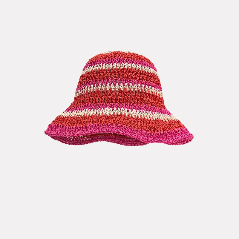 Striped Summer Hat with Sun Protection