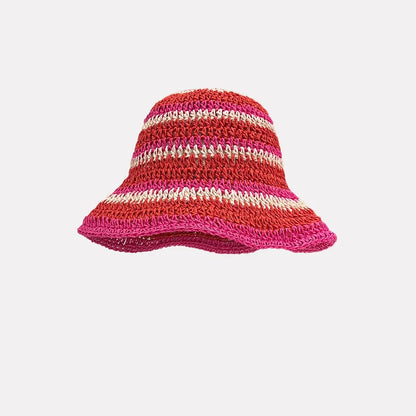 Striped Summer Hat with Sun Protection