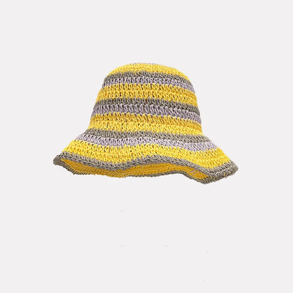 Striped Summer Hat with Sun Protection