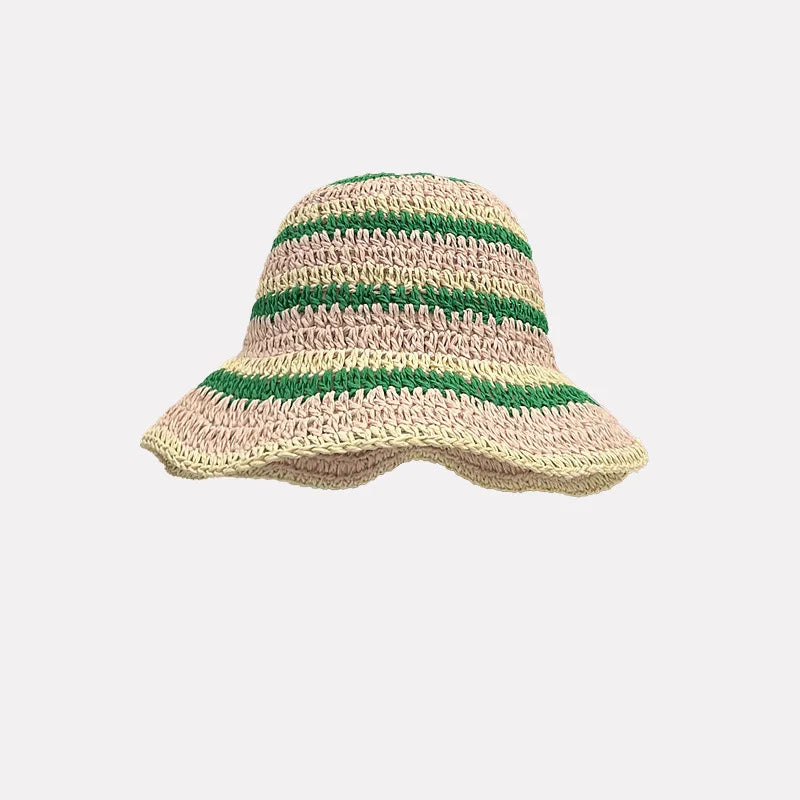 Striped Summer Hat with Sun Protection