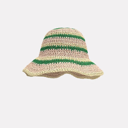 Striped Summer Hat with Sun Protection