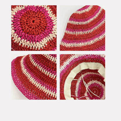 Striped Summer Hat with Sun Protection