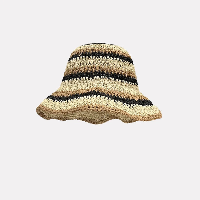 Striped Summer Hat with Sun Protection