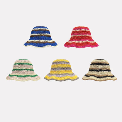 Striped Summer Hat with Sun Protection